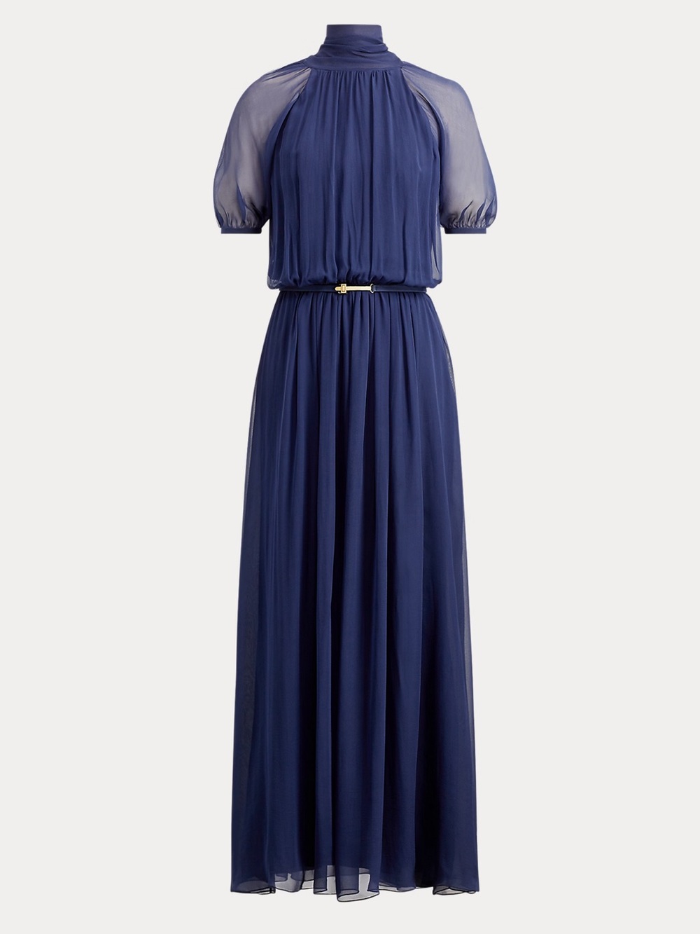 Ralph Lauren Purple Label Darabont Long Midi Dress in Navy Silk NWT 14 NO BELT - Picture 5 of 13